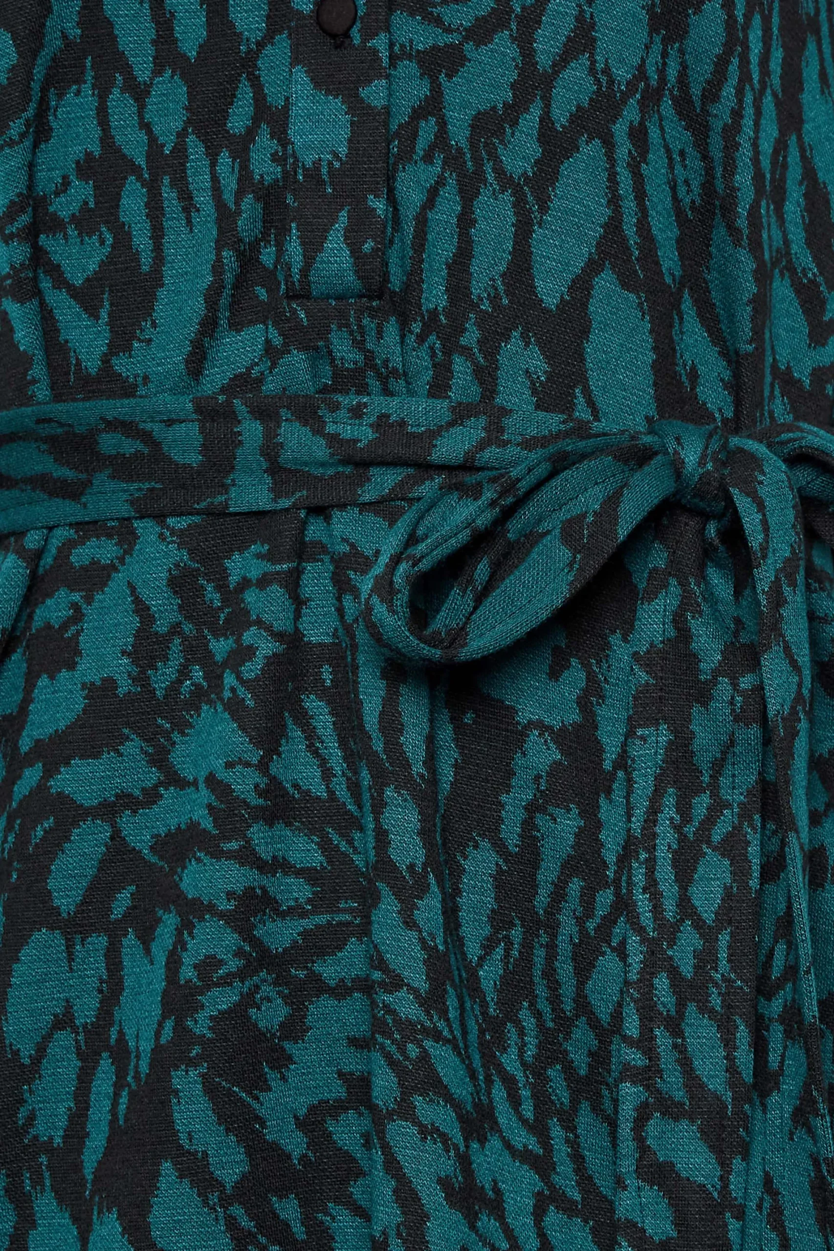 M&Co Womens Green Animal Print Tie Waist Tunic Dress>Women Shirt Dresses