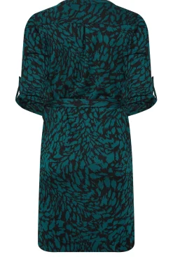 M&Co Womens Green Animal Print Tie Waist Tunic Dress><noscript><img width=