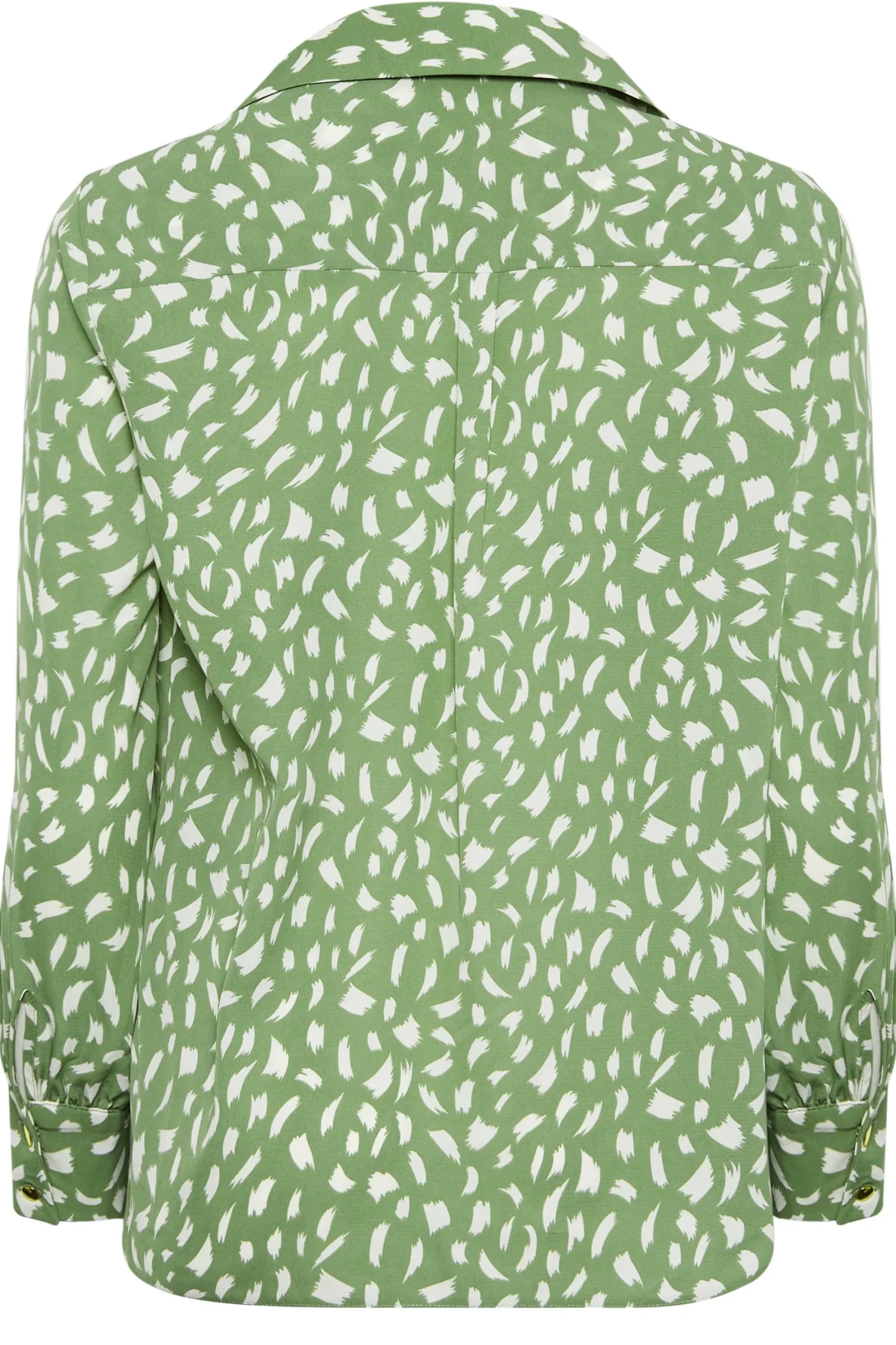 M&Co Womens Green Brush Stroke Print Half Placket Shirt>Women Shirts