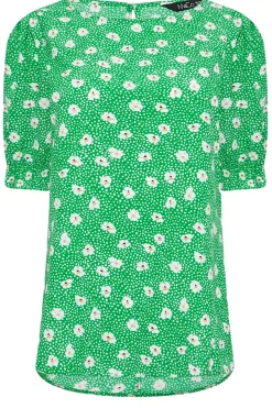 M&Co Womens Green Daisy Print Blouse><noscript><img width=