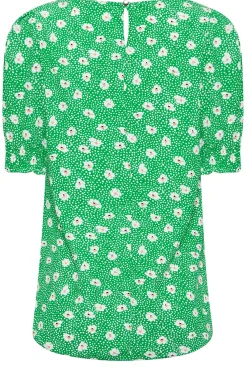 M&Co Womens Green Daisy Print Blouse><noscript><img width=