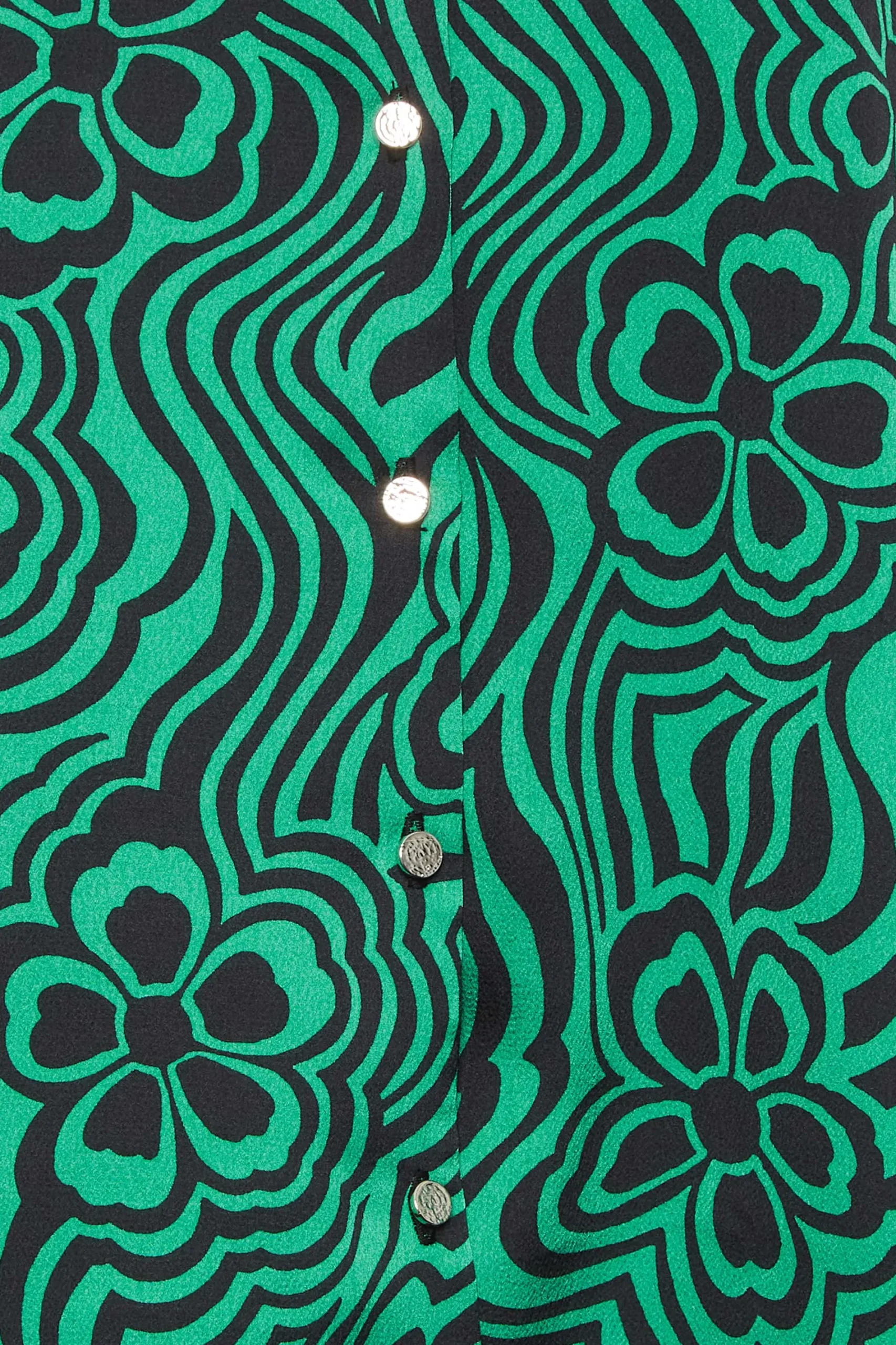 M&Co Womens Green Floral Swirl Print Frill Sleeve Blouse>Women Short Sleeve Tops