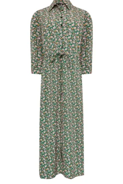 M&Co Womens Green Floral Print Midi Shirt Dress><noscript><img width=