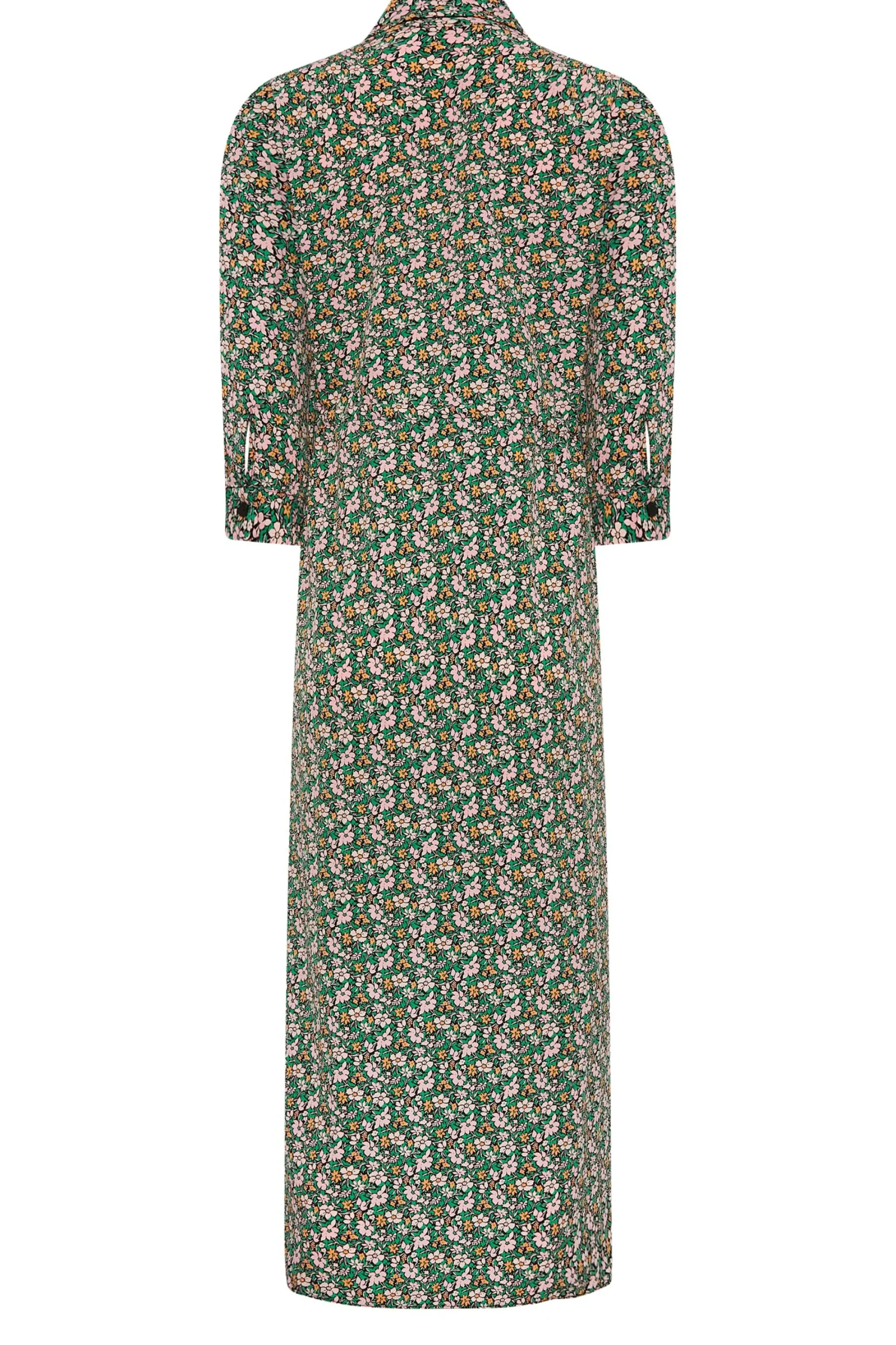 M&Co Womens Green Floral Print Midi Shirt Dress>Women Shirt Dresses