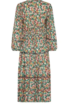 M&Co Womens Green Floral Print Crochet Trim Maxi Dress><noscript><img width=