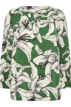 M&Co Womens Green Floral Print 3/4 Sleeve Blouse><noscript><img width=