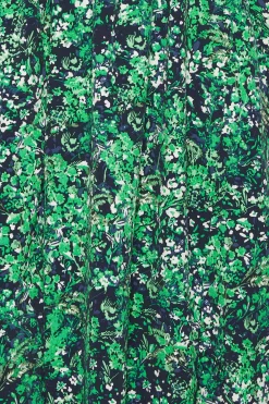 M&Co Womens Green Floral Print Shirred Waist Midi Dress><noscript><img width=
