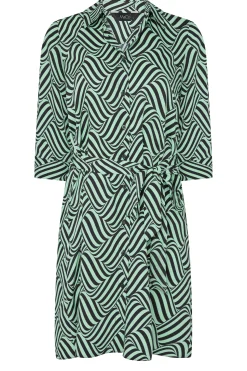 M&Co Womens Green Geometric Print Shirt Dress><noscript><img width=