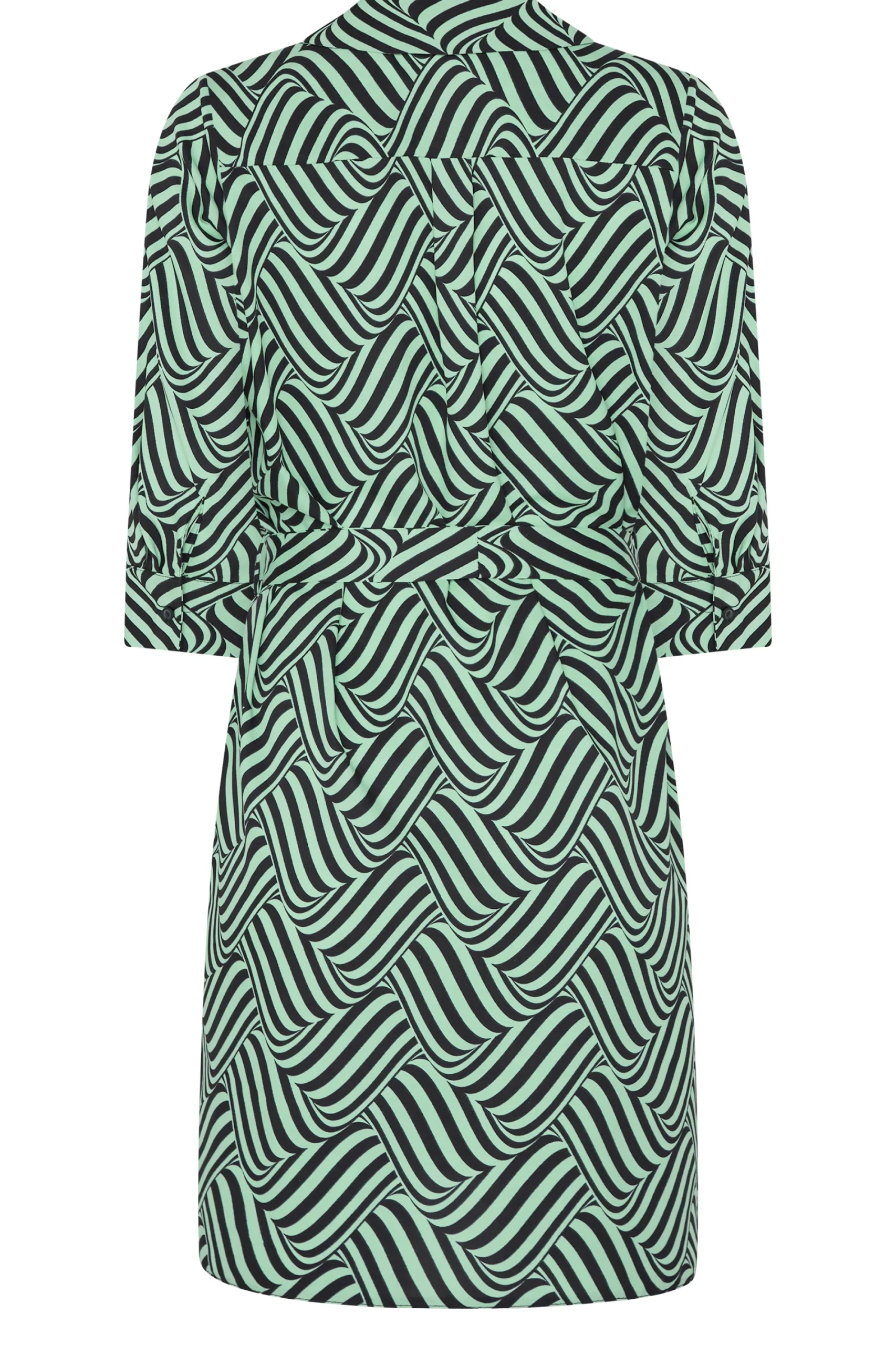 M&Co Womens Green Geometric Print Shirt Dress>Women Shirt Dresses