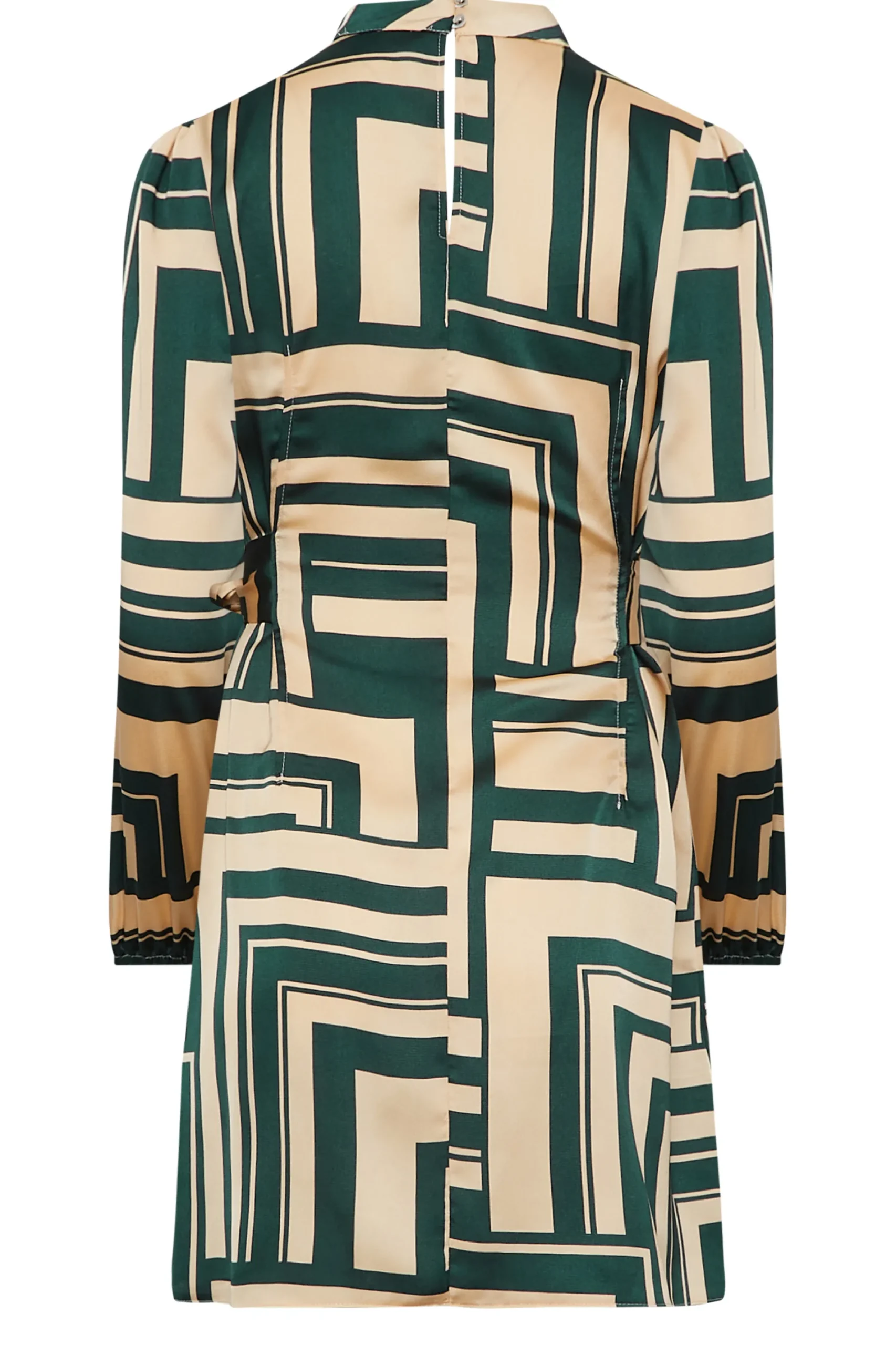 M&Co Womens Green Geometric Print High Neck Tunic Blouse>Women Shirts