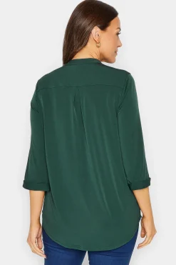 M&Co Womens Green Half Placket Jersey Shirt><noscript><img width=