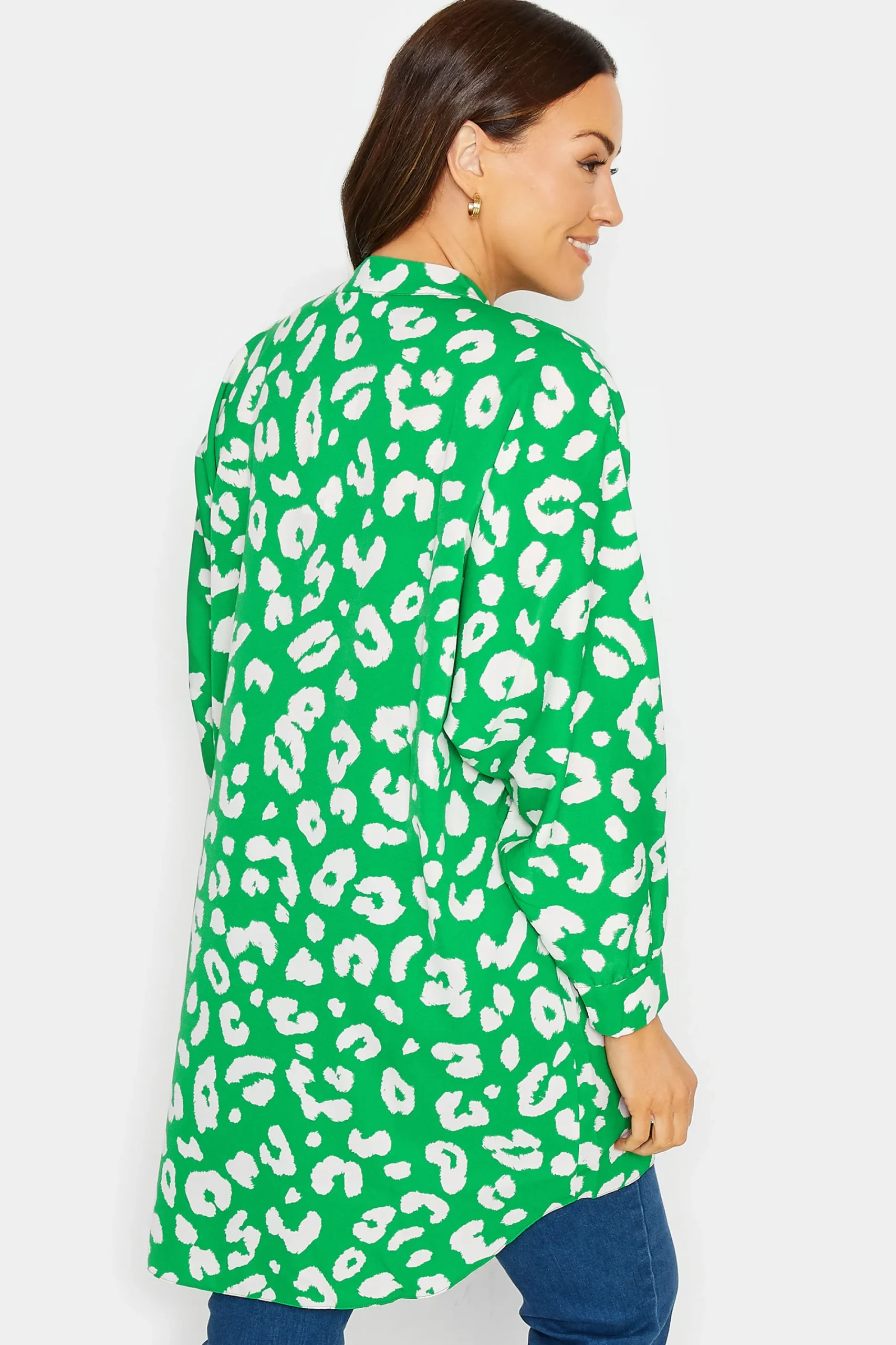 M&Co Womens Green Leopard Print Blouse>Women Shirts