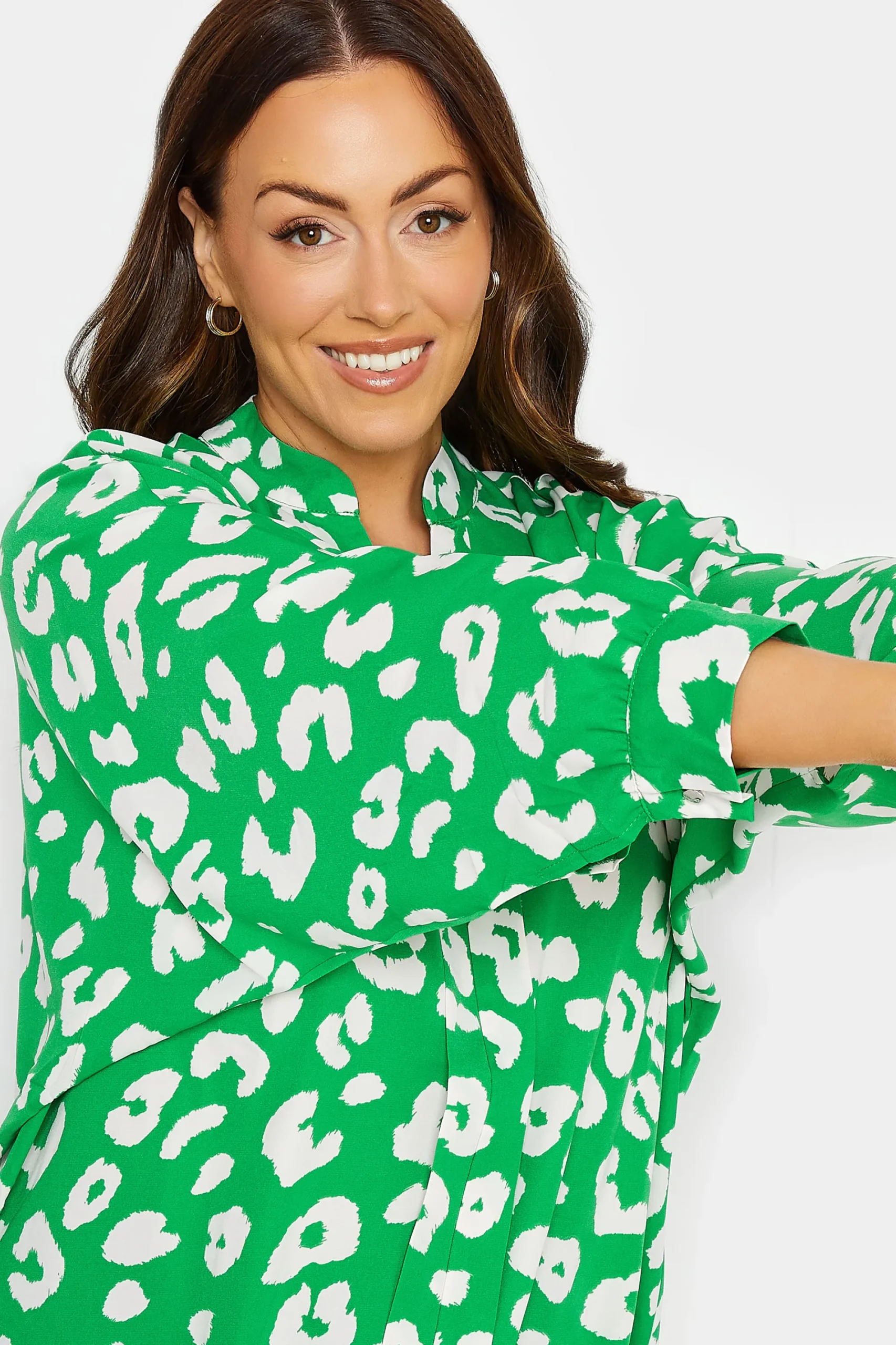 M&Co Womens Green Leopard Print Blouse>Women Shirts