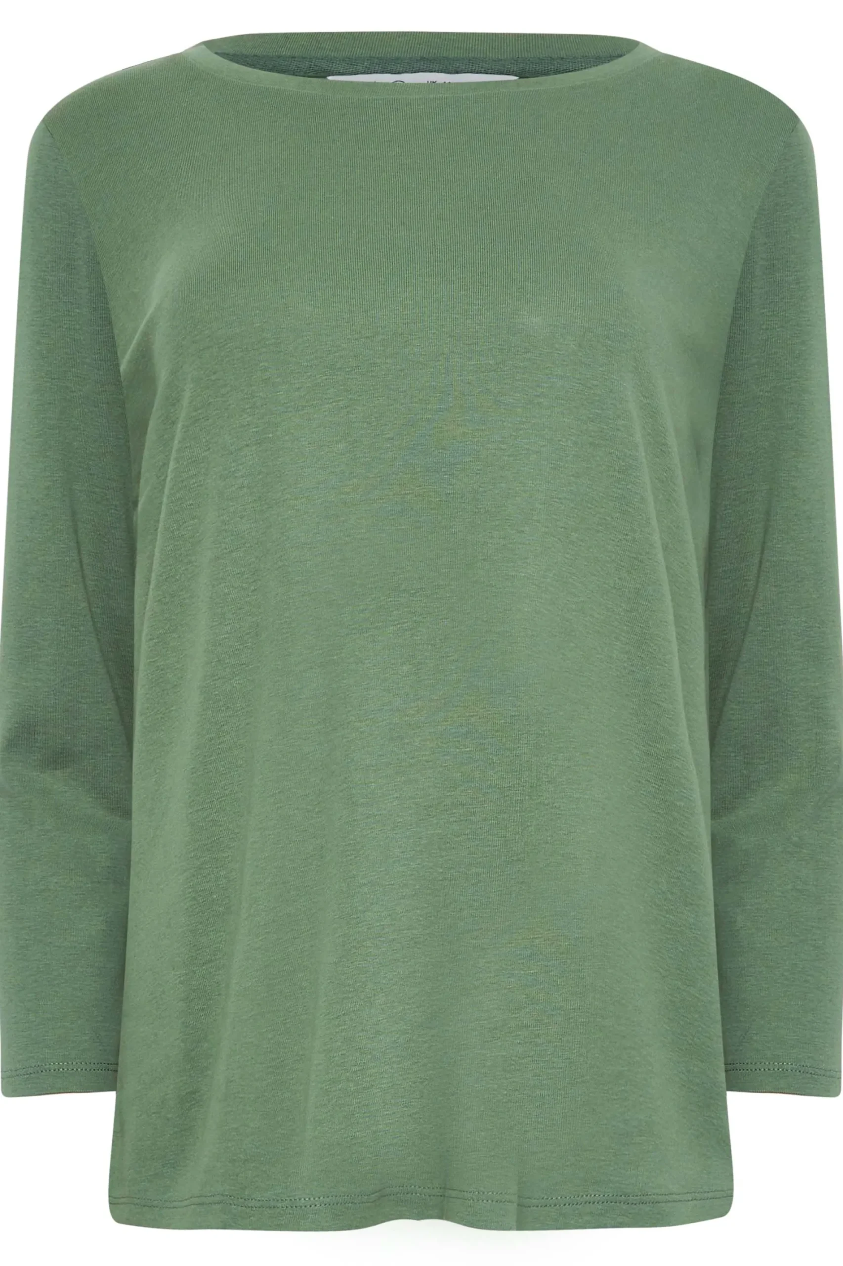 M&Co Womens Green Long Sleeve Cotton Blend Top>Women T-Shirts