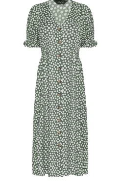 M&Co Womens Green Polka Dot Button Through Dress><noscript><img width=