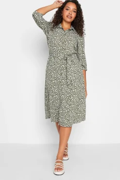 M&Co Womens Green Spot Print Shirt Dress>Women Shirt Dresses