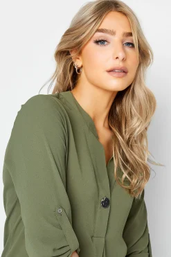 M&Co Womens Green Statement Button Tab Sleeve Shirt><noscript><img width=