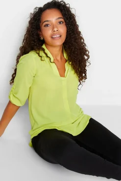 M&Co Womens Green Tab Sleeve Blouse>Women Shirts