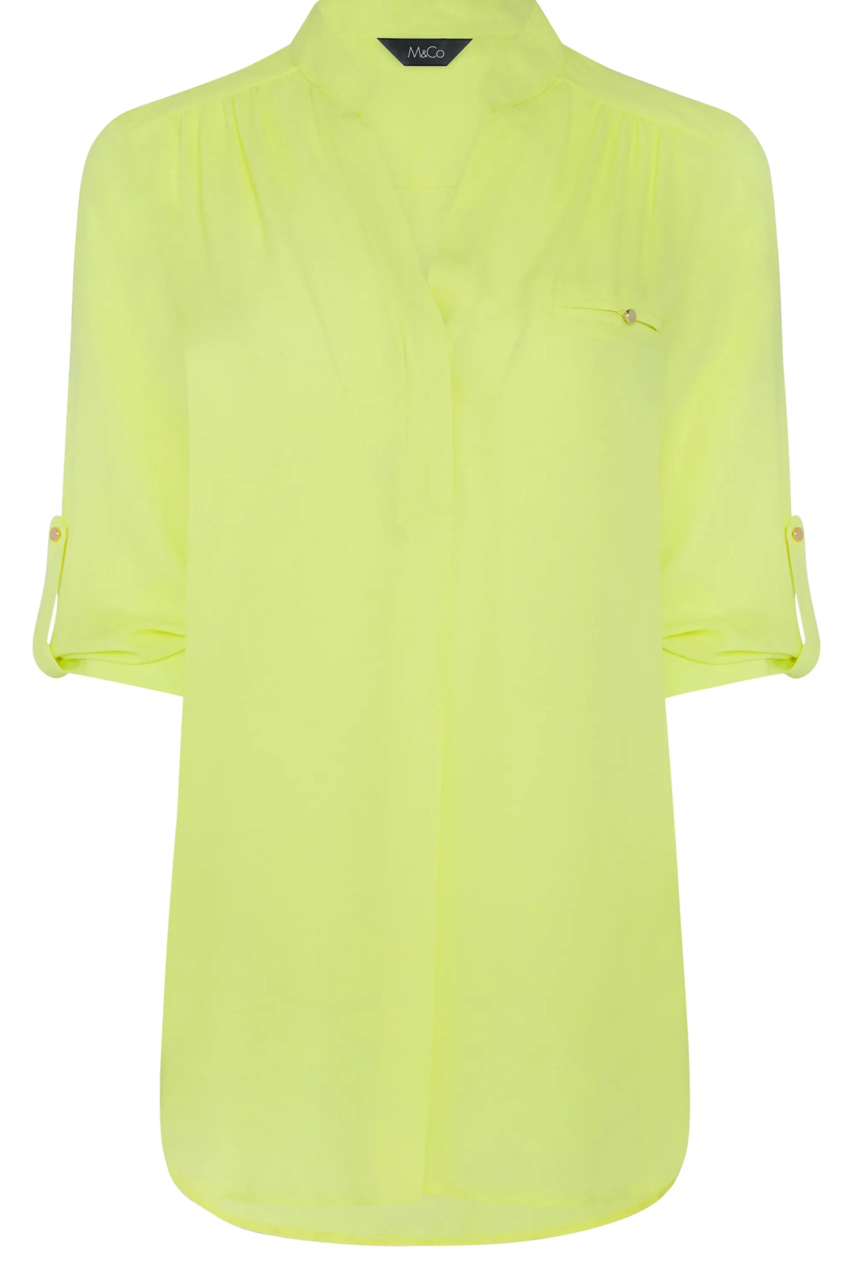 M&Co Womens Green Tab Sleeve Blouse>Women Shirts
