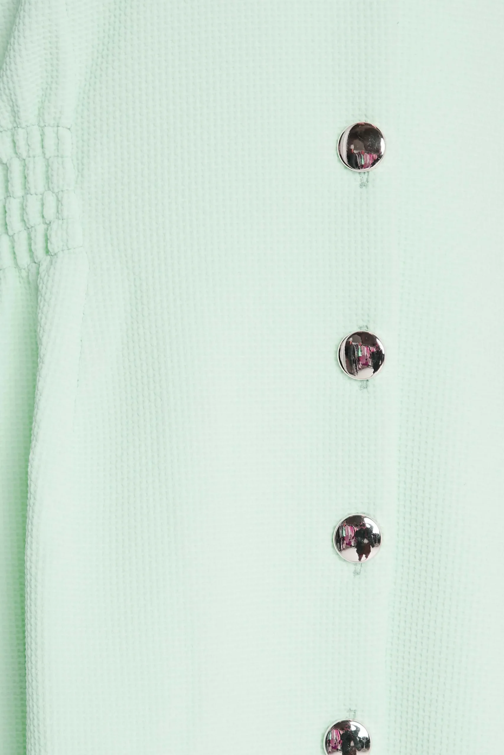 M&Co Womens Green Textured Button Through Dress>Women Wedding Guest Dresses