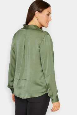 M&Co Womens Green Wrap Front Blouse><noscript><img width=