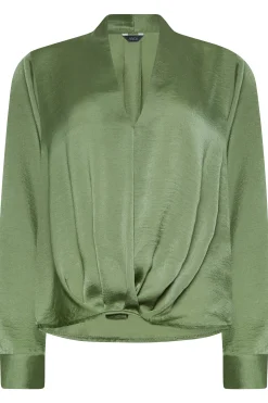 M&Co Womens Green Wrap Front Blouse><noscript><img width=