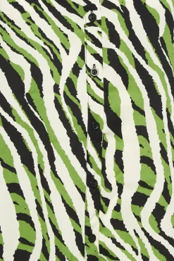 M&Co Womens Green Zebra Print Long Sleeve Shirt><noscript><img width=