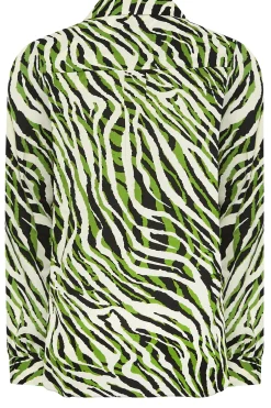 M&Co Womens Green Zebra Print Long Sleeve Shirt><noscript><img width=
