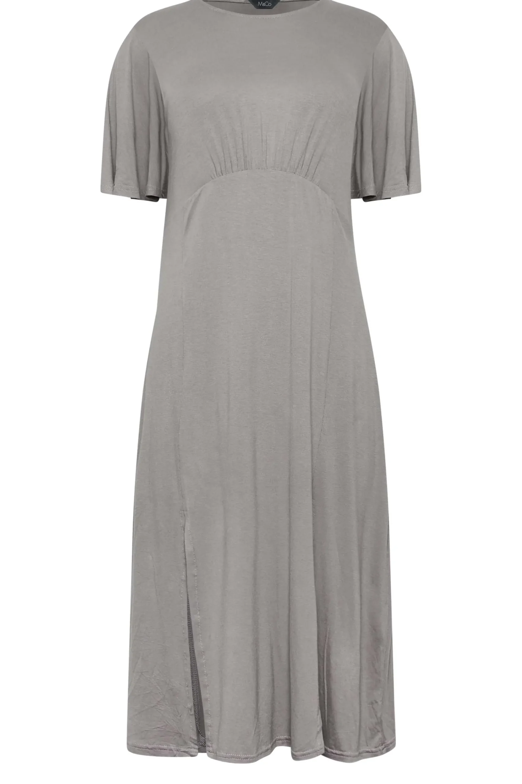 M&Co Womens Grey Angel Sleeve Split Hem Midi Dress>Women Midi Dresses