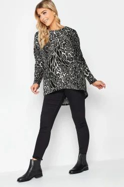 M&Co Womens Grey Animal Print Jumper><noscript><img width=