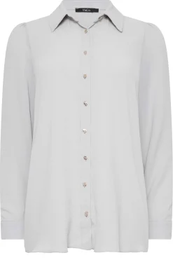 M&Co Womens Grey Button Through Tunic Shirt><noscript><img width=