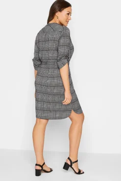 M&Co Womens Grey Check Tie Waist Tunic Dress><noscript><img width=