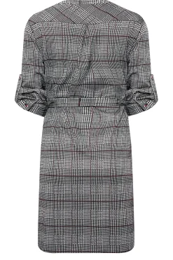 M&Co Womens Grey Check Tie Waist Tunic Dress><noscript><img width=