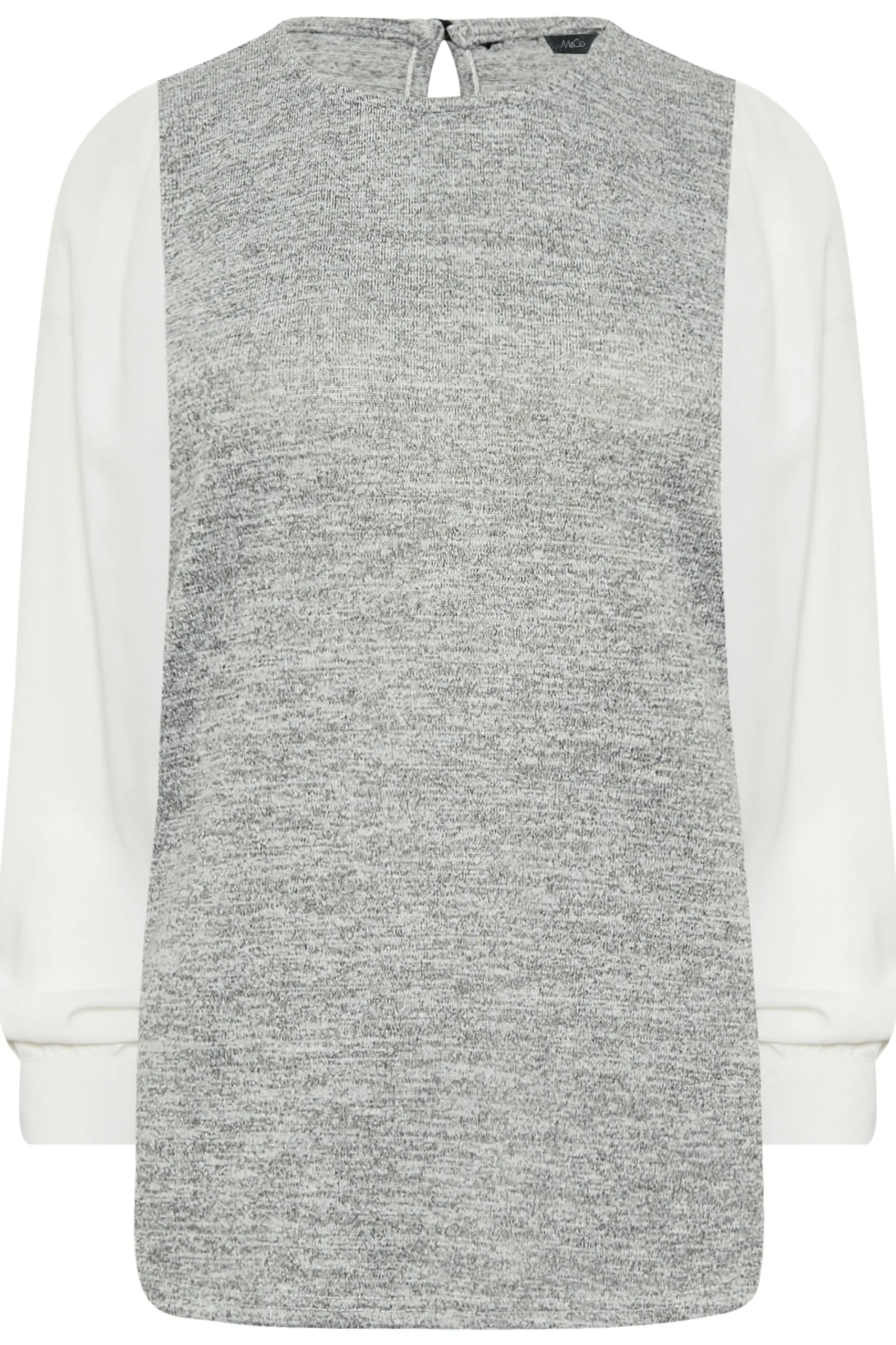 M&Co Womens Grey Contrast Long Sleeve Top>Women Long Sleeve Tops