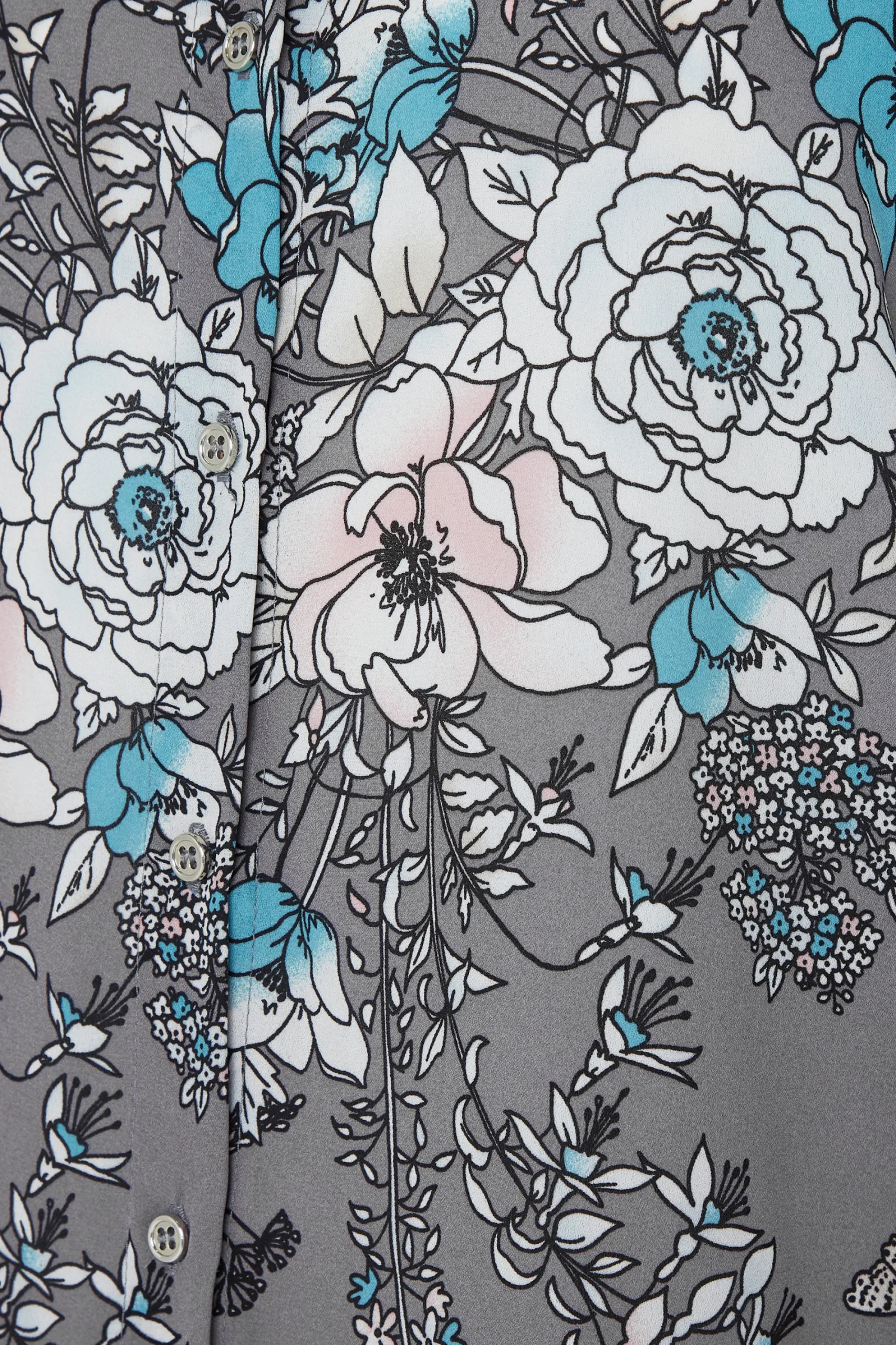 M&Co Womens Grey Floral Print Tie Shirt>Women Shirts