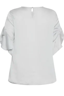 M&Co Womens Grey Frill Sleeve Blouse><noscript><img width=