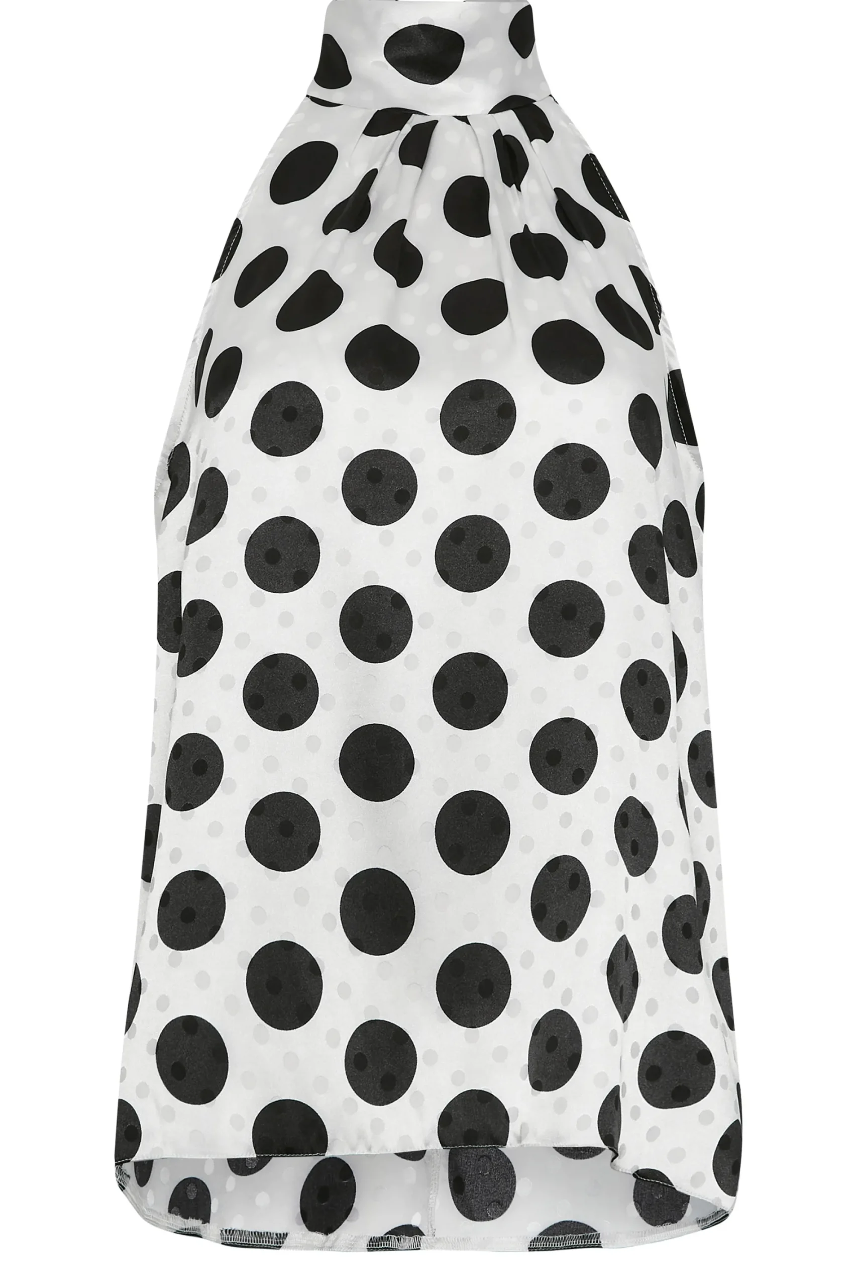 M&Co Womens Grey Spot Print Halterneck Blouse>Women Short Sleeve Tops