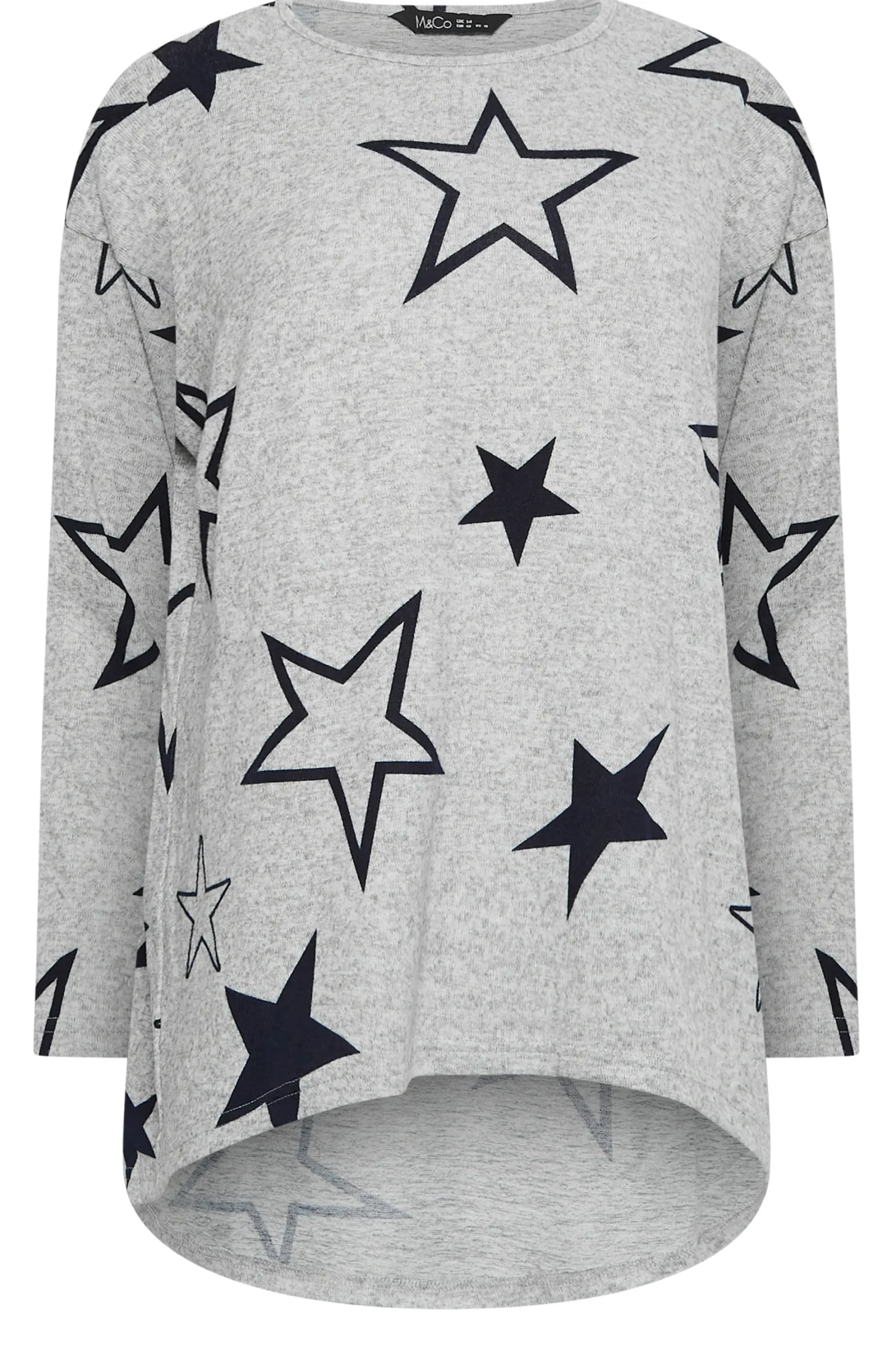 M&Co Womens Grey Star Print Jumper>Women Long Sleeve Tops