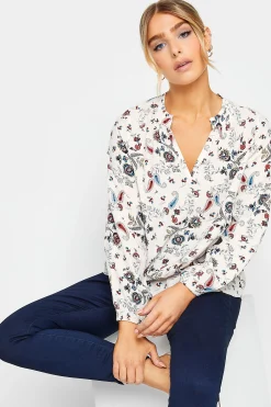 M&Co Womens Ivory White Paisley Print Blouse>Women Shirts