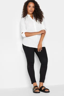 M&Co Womens Ivory White Tab Sleeve Blouse>Women Shirts