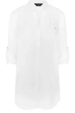 M&Co Womens Ivory White Tab Sleeve Blouse><noscript><img width=