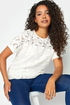 M&Co Womens Ivory White Lace Blouse>Women Blouses