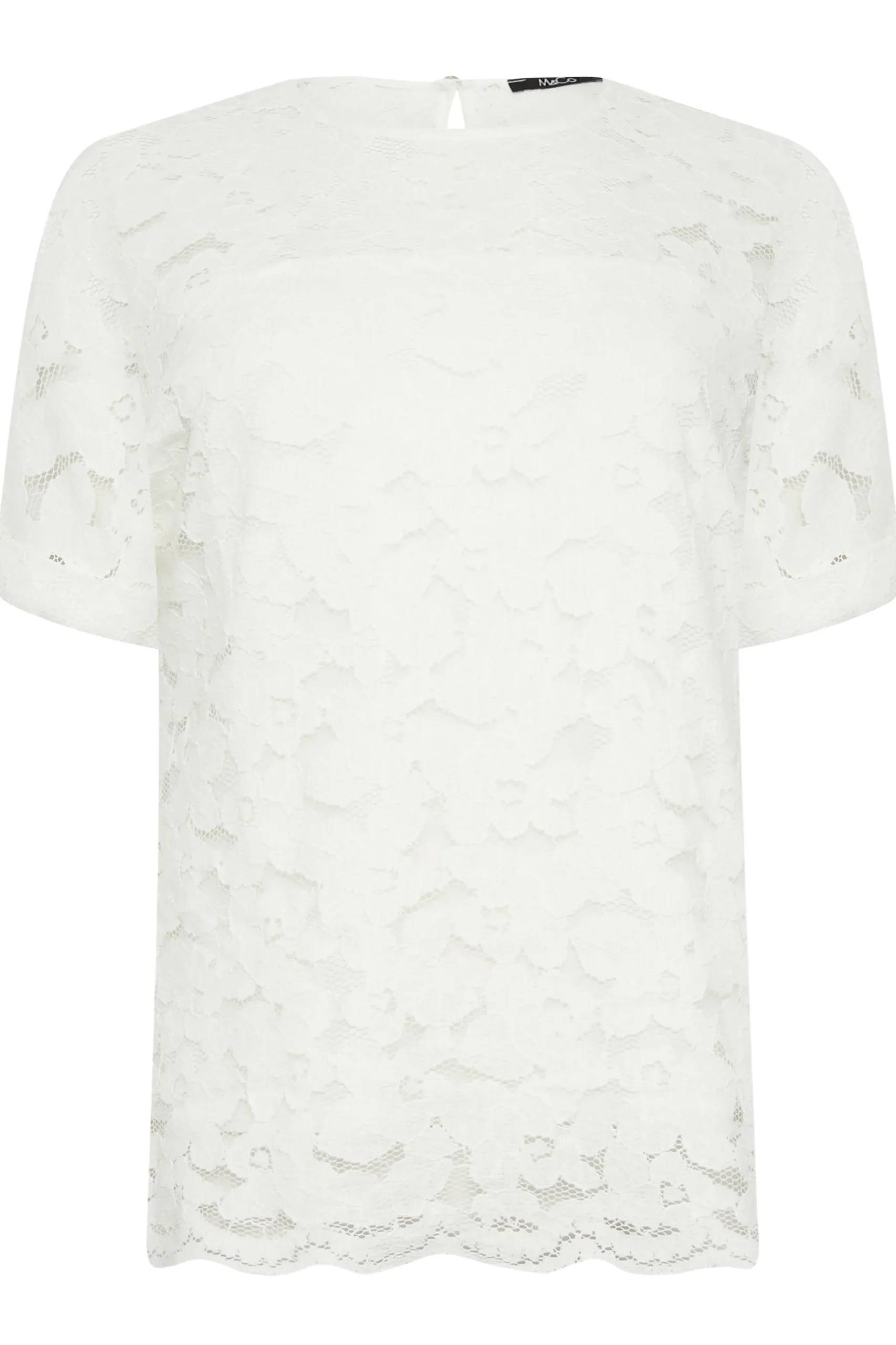M&Co Womens Ivory White Lace Blouse>Women Blouses