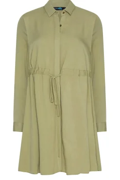 M&Co Womens Khaki Green Tie Waist Tunic Shirt><noscript><img width=