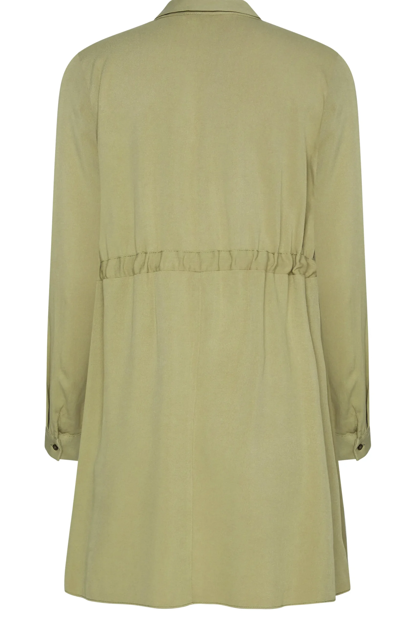 M&Co Womens Khaki Green Tie Waist Tunic Shirt>Women Shirts