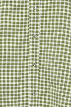 M&Co Womens Khaki Green Gingham Short Sleeve Shirt><noscript><img width=