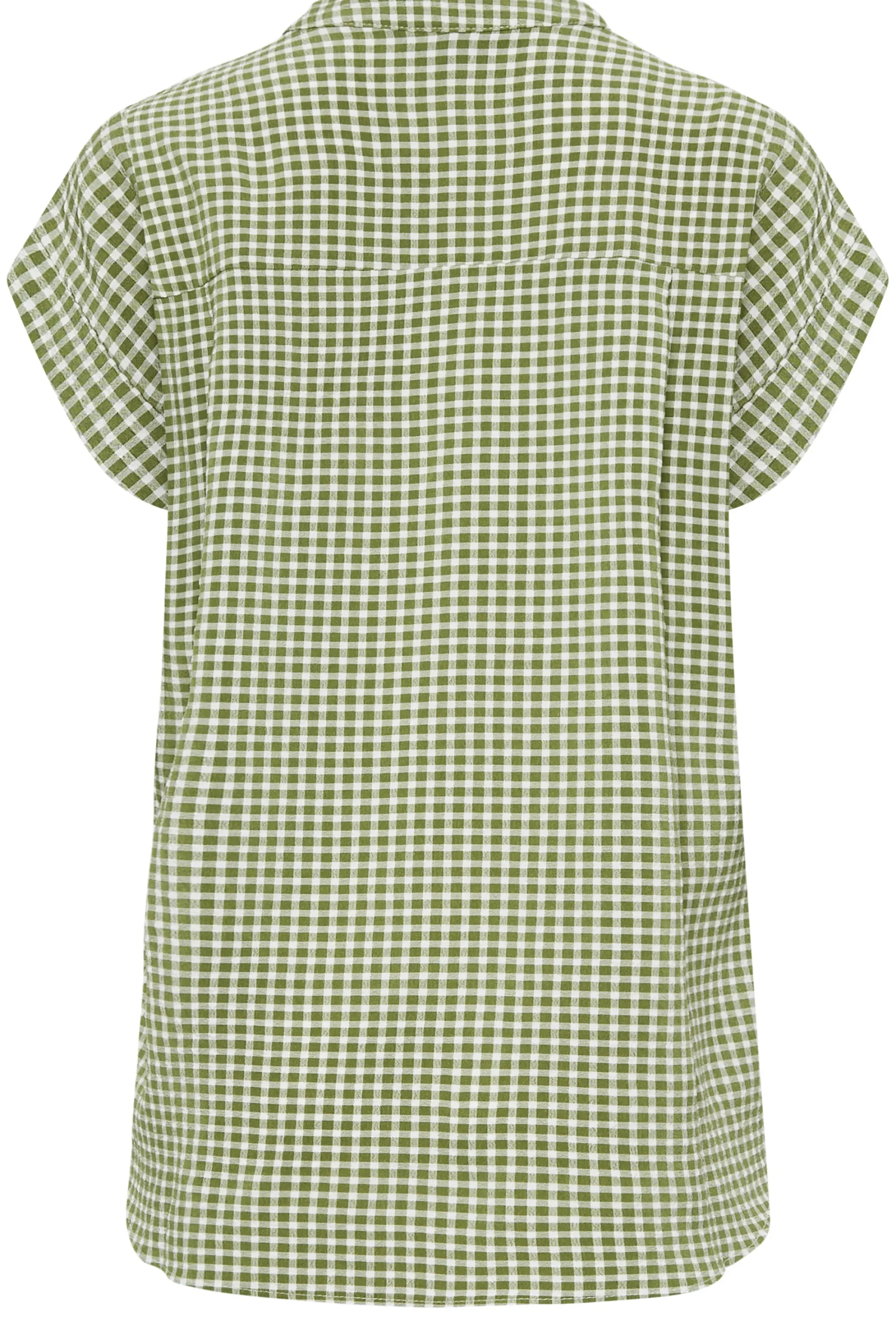 M&Co Womens Khaki Green Gingham Short Sleeve Shirt>Women Short Sleeve Tops