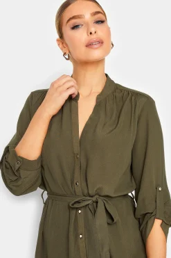 M&Co Womens Khaki Green Tie Waist Blouse><noscript><img width=