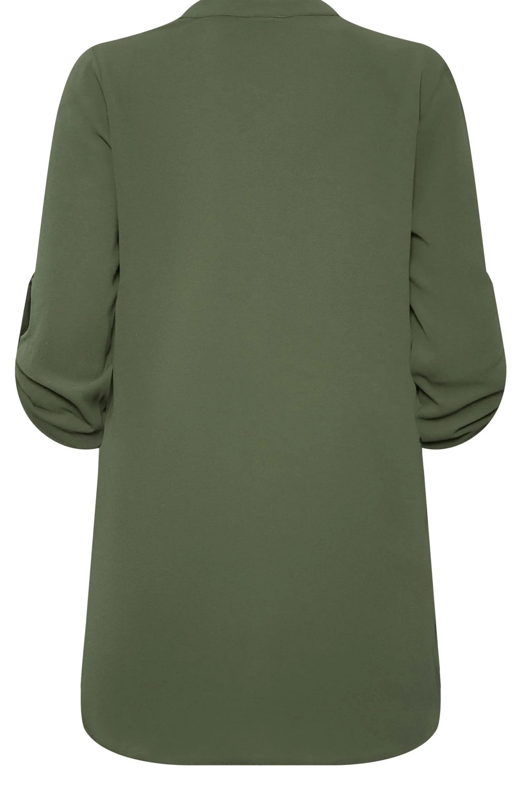 M&Co Womens Khaki Green Statement Button Tab Sleeve Shirt>Women Shirts