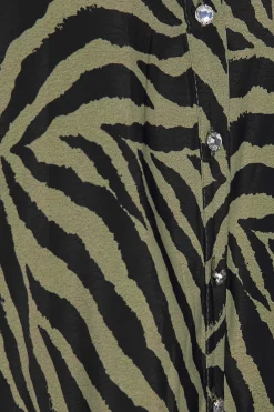 M&Co Womens Khaki Green Zebra Print Shirt><noscript><img width=